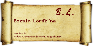 Bozsin Loréna névjegykártya